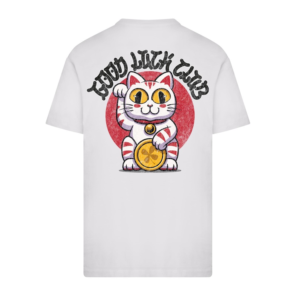 Mister Tee - Good Luck Club Cat Mens Tshirt - White